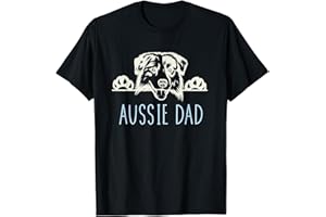 AUSSIE DAD MERCH Aussie Papà with Australian Shepherd Dog Maglietta
