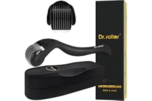 ‎DR.ROLLER Dr.roller Bartroller 0,5 mm, Derma Roller Haare, Bartroller Bartwuchs, Microneedling Roller, Derma Roller mit 540 Mikro Titan Nadeln für Gesicht, Kopfhaut, Haarverlust, Narben