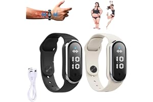 OWSEN Fitpros Montre intelligente à ultrasons pour perte de poids - Bracelet à ultrasons pour homme et femme (noir + blanc)