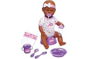 Simba - New Born Baby - Poupon Violet Boit Fait Pipi - 43cm - Nombreux Accessoires Inclus - 105030060