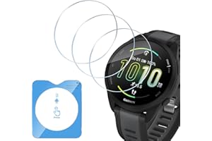 HidWee 3 Piezas Protector de Pantalla Compatible con Garmin Forerunner 165/165 Music Cristal Templado, 9H Dureza [Anti-Burbujas] [Anti-arañazo] HD Vidrio Templado para Garmin Forerunner 165/165 Music