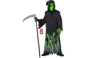 Morph Glow In The Dark Childs Grim Reaper kostym barn liemannen kostym liemannen kostym barn pojkar halloween kostymer