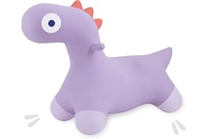 Quut - Hoppi Dino Sauteur - Jouet Sauteur Gonflable (Lavende) - intérieur et extérieur - Pompe comprise - 70 x 50cm - Cadeau - Design