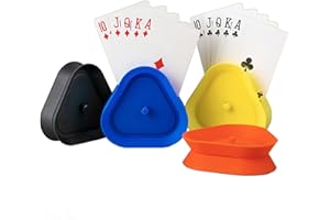 Dacefloy Kartenhalter Kinder UNO Spielkartenhalter Freisprech Kartenständer Dreieck Spielkarten Halter Card Holder für Senioren und Behinderte 4 Stück