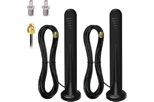 GREATZER 2 X 5G 4G Antenne WiFi, Amplificateur Signal Intérieur et Extérieur 15DBI Omnidirectionnelle Port TS-9/SMA,3G/4G/5G/GSM/GPRS,pour 4G LTE Mobile Routeur Passerelle Modem Cellulaire Caméra de Sentier-3M