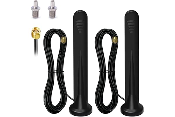 2 X 5G 4G Antenne WiFi, Amplificateur Signal Intérieur et Extérieur 15DBI Omnidirectionnelle Port TS-9/SMA,3G/4G/5G/GSM/GPRS,pour 4G LTE Mobile Routeur Passerelle Modem Cellulaire Caméra de Sentier-3M