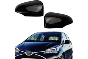 Ruolin Tappi per Specchietti, Copri Specchietto Retrovisore Auto Coppia Calotte Specchio Destra + Sinistra Nera Sostituzione per Yaris 2012-2020