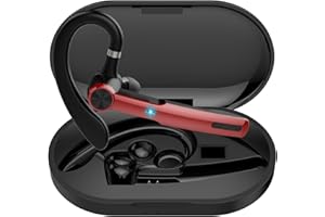 Qecnato Bluetooth Headset V5.3 120Hrs Talk Wireless Headset with Dual ENC Noise Canceling Mic Mute, Hands Free Bluetooth Earpiece Red