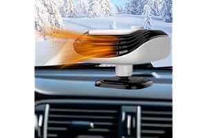 CLIUNT Calentador de Coche con Encendedor Cigarrillos,12 V 120 W Calefactor Coche, 2 en 1 Portátil Calentador de Coche con Base Girevole 360°, Desempañador de Parabrisas Calefactor Coche Mechero para Coche