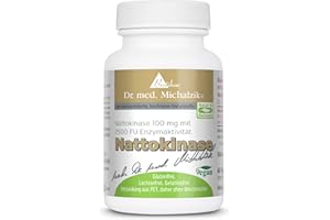 ‎BIOTIKON Nattokinase Dr. med. Michalzik - Tagesdosis | Nattokinase-Extrakt aus fermentierten Sojabohnen [100mg] | 25000 FU/g | 60 Kapseln - ohne Zusatzstoffe - von BIOTIKON®