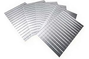 KAIYUAN 6 Sheets x 150pcs Self Adhesive Back Mirror Mosaic,Tile Mirror,Glass Mirror Tiles, DIY Craft Decoration (10x10mm, Silver)