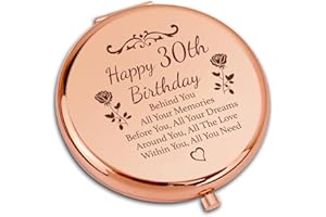 GiftGem 30th Birthday Gifts for Women - Compact Pocket Makeup Mirror, Funny 30th Birthday Gifts, Unique Presents for 30th Birthday, Thoughtful Gift for Her 30th Birthday, Travel Friendly Gifts