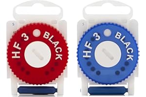 DLUSHE PACK 2 Filtros para Audífono HF3: Rojo + Azul. Protector de Cerumen - Bloquean la Cera y Protegen el Audífono - HF3 Black cerume filtros (PACK Azul + Rojo)