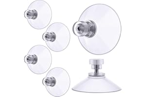 Flintronic ventouse a visser, 6 Pièces 41mm Ventouses Transparentes avec Filetage, Extra Fortes PVC Plastique Suspension Rideau Isolant Ventouse pour Camping Car, Fenêtre, Salle de Bain, Van