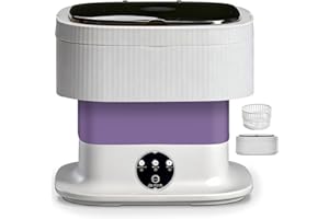 Ruycllo Mini lavatrice pieghevole portatile – 10 l pieghevole lavatrice con funzione centrifuga, touch screen e 3 modalità di lavaggio, lavatrice portatile da campeggio per viaggi, studenti, camper