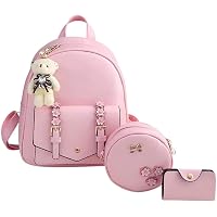 Toingo® Fashion Girls 3-PCS Fashion Cute Mini Leather Backpack sling & pouch set for Women