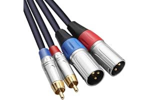 TISINO Dual Cinch auf XLR Kabel, 2 Cinch auf 2 XLR Male HiFi Stereo Audio Verbindung Mikrofonkabel Drahtschnur Pfadkabel - 1m