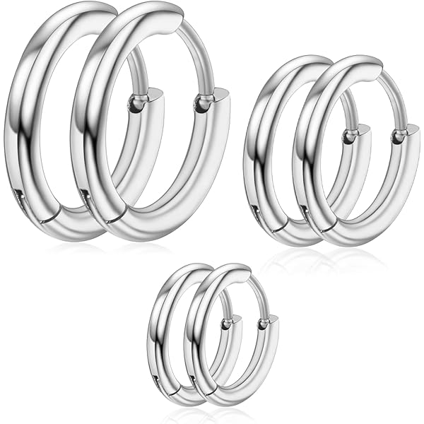 Homxi Orecchini Cerchio Uomo Donna Multicolore,6 Paia(12PCS - Foto 10