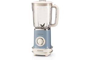 Ariete 568 05 Blender Vintage Blender-568, Timeless Design, Powerful Performance, Easy Controls, Compact and energy-efficient, in Blue, Energy Class A+]