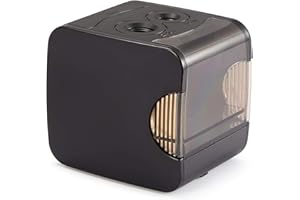 CyanCloud Electric Pencil Sharpener, Double Hole Battery or USB Operated, Sharpen No.2 and Colored Pencils for Home, School, Office(Black)