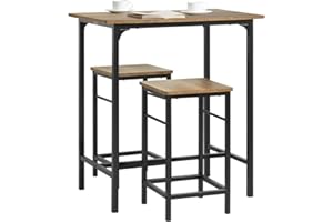 SoBuy Juego de Mesa Alta para Comedor, Conjunto de Bar con 2 Taburetes, Mesa de Cocina Moderna Ideal para Espacios Reducidos, OGT10-PF