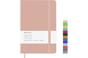 Wiisdatek A5 Notebook with Lined Pages, Hardback Journal Notepad Note Book New Notes Diary Pad for Office School Business Writing 5"×8.25"(Pink)
