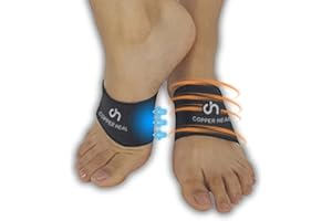 COPPER HEAL Fasciite Plantaire Support Compression Cuivre pour voûte 2 unités de meilleures manches plantaire pieds aident soulager éperons pieds plats semelles tendon Achille