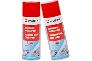 WURTH Würth Produit d'entretien pour acier inoxydable 2 x 400 ml entretien Nettoyant pour acier inoxydable