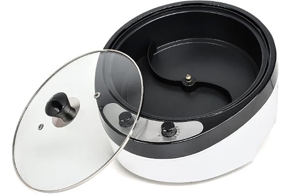 1800W Elektrisk Kaffebönor Rostmaskin Kafferostare Med Hög Kapacitet Avfasad Design Med Temperaturjustering Lämplig Hushållsbakning För Spannmål, Kaffe, Kryddor, Råa Bönor, Jordnötter