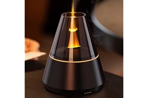 QKTYB Diffusore di Oli Essenziali Elettrico la Casa con LED 7 Colori Effetto Candela, Umidificatore Aromaterapia 3 Timer, Spegnimento Auto Vaporizzatore Oli Essenzial per Camera da Letto Ufficio Yoga
