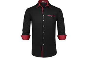 Enlision Chemises pour Hommes Habillées Manches Longues Chemise Casual Regular Fit Chemises