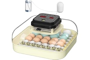 CoInceptus Incubadora Huevos Gallina, Incubadora de 35 Huevos con Volteo Automático de Huevos y Control de Humedad, Incubadora para Huevos de Gallina, Codorniz, Pato, con Lámpara de Huevo