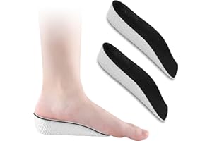 WISEJOY Plantillas Altura Hombre y Mujer, Espuma de la Memoria Respirable Para Aumenta Altura Alzas Para Zapatos Comfort Increase Insoles Plantillas Memory Foam Altura Invisible (2.5cm)