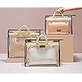 أخرى 3PCS Handbag Storage Bag PVC Transparent Dust Cover Wallet Handbag Storage Protection Moisture-proof Suitable for Handbag Organizing Hanging Wardrobe with Zipper and Handle (Beige)