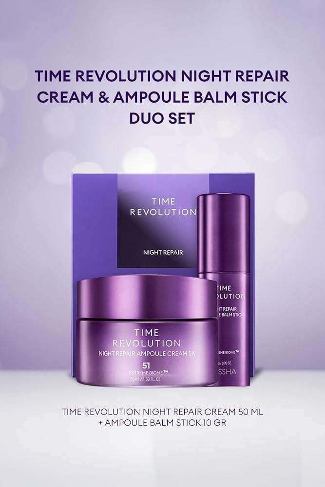 Missha Total Yaşlanma Karşıtı Bakım Kremi & Balm Stick Time Revolution Night Repair Cream & Balm Duo Set, 8426