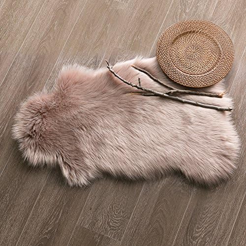 Ashler Faux Fur Rug for Bedding Room Floor Dressing-table 2 x 3 ft Color Beige