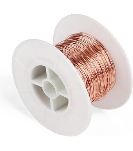 Bobine De Fil De Cuivre Souple 99,9% - Diamètre 2 Mm (12 AWG) - Longueur 18 Mètres - Poids 1,1 Livre - Neuf
