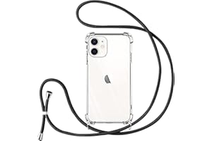 Vauki Handykette für iPhone 12 Mini Hülle mit Band Handyhülle Silikon Transparent zum Umhängen Stoßfest mit Kordel Necklace Schnur TPU Bumper Case für iPhone 12 Mini
