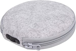 ELEZAY Small CD Case Round Felt 20 Capacity CD Storage Wallet DVD Disc Holder LightGray