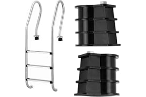 ALVINLITE Hebilla de Escalera de Piscina, 2 Piezas de plástico Integrado Cubierta de barandilla de Piscina