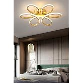 Lambadar Papatya Model Plafonyer Modern Led Beyaz Işık Ultra Power Led Avize Salon Mutfak Oda Hol Ledli Avize Gold Tek Ebat 4