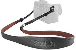 SMALLRIG Universal Leather Camera Neck Shoulder Strap for DSLR, Adjustable 100 to 110cm (39 to 43in), Max Load 10kg (22lb), Ergonomic Shoulder Support for Travel/Vlogging