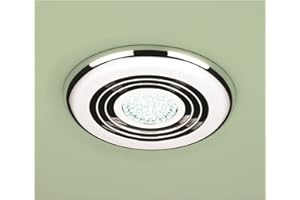 HIB 32700 Cyclone Chrome Showerlight with LED Cool White Lamp & High Power Inline Fan