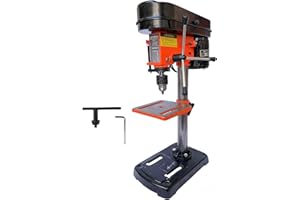 TANIASHOP Trapano a Colonna da Banco Elettrico 350W 5 Velocità 580-2650 Giri/min con Mandrino 13mm piano di lavoro inclinabile, girevole e regolabile