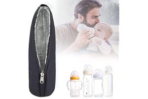 ‎SEMME Isolierte Baby-Flaschentasche, Wärmer oder Kühler, tragbare Muttermilch-Aufbewahrung, Babyflaschen-Reisebehälter blau