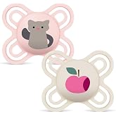 MAM Perfect Pacifier for Newborns 0-2 Months, Matte Pink, 2 pcs | With MAM Extra Thin and Flexible Soft Silicone Teat, Easy A