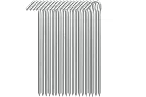 KARLOR Piquetas Camping, Plateado Set de de 20 piquetas para Tienda 180mm x 5mm Clavos para de campaña Clavijas de Aluminio para Carpa, jardín al Aire Libre