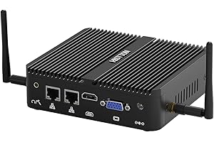 HISTTON Intel N100 Mini PC Fanless, PC Industriale, DDR4 16GB RAM 256GB SSD, 2 LAN, Wifi 5, BT4.2, Micro PC con 2 RS232 COM, HD & VGA, USB3.0, Mini Computer Desktop Windows 11 Pro