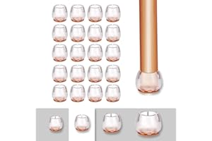 HONGECB 20 piezas Tapas de Goma para Patas de Silla, Almohadilla Silicona para Muebles Sillas Tapas para Piernas Redonda, Protectores Piso con fieltro para Pata Mesa y Silla, Transparente 17-21MM