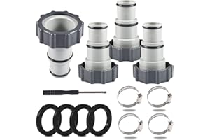 QOOLOO 4 Pièces Adaptateur de Tuyau Piscine, Adaptateur de Piscine A, Adaptateur de Tuyau de Rechange, Adaptateur de Tuyau pour Pompe Intex, Raccord pour Tuyau de Piscine de 32 mm et 38 mm